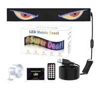 Ojos LED para Camion, Pantalla LED Flexible Coche Programable Grande, Ojos de Diablo para Coche, para Bricolaje, Dinámica, LED Inteligente, Colorida, Pantalla Suave (19.2 x 176.2 cm)