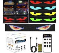 Ojos LED para Camion, Pantalla LED Flexible Coche Programable Grande, Ojos de Diablo para Coche, para Bricolaje, Dinámica, LED Inteligente, Colorida, Pantalla Suave (7 * 17.3CM)