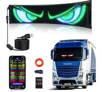 Ojos LED para camiones, 59 x 12 cm, tablero de indicadores LED flexible con aplicación Bluetooth, pantalla programable a todo color, pantalla LED de ojos de diablo para parabrisas de coche, publicidad