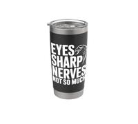 Ojos Nervios Agudos No Tan Divertido Amante Halcón Vaso térmico de acero inoxidable de doble pared
