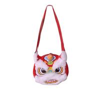 OJREEUB Bolso de mano bordado, portátil, para el Año Nuevo chino, bolso cruzado para la calle y interiores, Red, 12cmx13cm