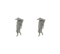 OJREEUB Juego de 2 modelos de resina a escala 1/87, modelo de personaje en miniatura macho, 2 cm
