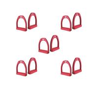 OJREEUB Juego de 5 estribos de equitación antideslizantes para montar a caballo al aire libre S 9,6 x 9 cm, rojo, S 9,6 x 9 cm