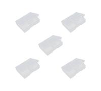 OJREEUB Juego de 5 estuches de almacenamiento de batería de plástico AAA transparente con capacidad para 24 pilas AAA