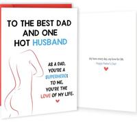 OJsensai Tarjeta de regalo para el día del padre, decoración para marido caliente, romántica tarjeta del día del padre de esposa, amor de mi vida para él, tarjeta de mejor papá y marido caliente