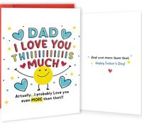 OJsensai Tarjeta del día del padre para papá, bonita decoración del día del padre, regalo de hijo e hija, tarjeta "I Love You This Much" para el mejor padre