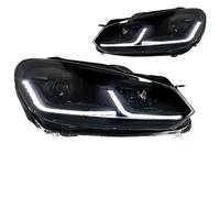 OJTEMHBH Faros Delanteros Para VW Para Golf6 Para Golf 6 MK6 Faro 2009-2012 R20 Para GTI Faro Para DRL Lente De Proyector Accesorios Automotrices Luces De Coche Principal(Black Samurai L*ED,RHD)