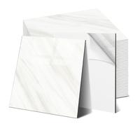 OJTOJT Azulejos de pared autoadhesivos, 44 unidades, 30 x 30 cm, resistentes al agua y a la suciedad, adhesivos de mármol para cocina, salón (44, blanco Senburger)