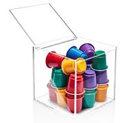 OJTOJT Soporte para cápsulas de café transparente, cubo porta cápsulas de café de acrílico, dispensador de cápsulas de café para cápsulas Nespresso o Dolcegusto, recipiente multifunción, 13 x 13 x 13