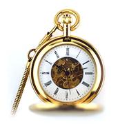 OJXIER Reloj de Bolsillo Vintage para Hombre, con Tapa abatible, de latón Puro, con Doble Apertura, Colgante y Corona clásica, Regalo para Navidad, graduación, cumpleaños, día del Padre