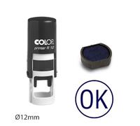 OK COLOP Printer R12 - Sello de tinta (12 mm), color azul
