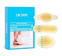 OK TAPE 20 parches de burbujas invisibles de gel hidrocoloide, resistentes al agua, almohadillas para prevención de ampollas, para talón, pie y protección de la piel, 3 tamaños