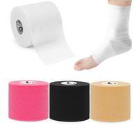 OK TAPE Cinta adhesiva preenvasada (4 rollos) - Espuma protectora atlética para deportes, protección para tobillos, muñecas, manos y rodillas, 7cm x 27m,Color Mixto