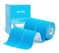 OK TAPE Cinta Cinemática Básica de Cinta Elástica Impermeable Para, Libre de Látex, Alivio del Dolor, Recuperación de Lesiones, Cinta sin Cortar, 5cm x 5m,(2 Rollos,Azul)
