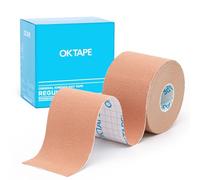 OK TAPE Cinta Cinemática Básica de Cinta Elástica Impermeable Para, Libre de Látex, Alivio del Dolor, Recuperación de Lesiones, Cinta sin Cortar, 5cm x 5m,(1 Rollos,Beige)