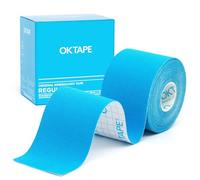 OK TAPE Cinta Cinemática Básica de Cinta Elástica Impermeable Para, Libre de Látex, Alivio del Dolor, Recuperación de Lesiones, Cinta sin Cortar, 5cm x 5m,(1 Rollos,Azul)