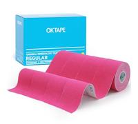 OK TAPE Cinta Cinemática Básica de Cinta Elástica Impermeable Para, Libre de Látex, Alivio del Dolor, Recuperación de Lesiones, Cinta sin Cortar, 5cm x 5m,(4 Rollos,Rosa)
