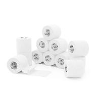 OK TAPE Paquete de vendajes autoadhesivos,12 rollos,5cm x 4,5 m,adecuado para pulgares, muñecas y tobillos,Blanco