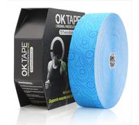 OK TAPE Pro Bulk - Cinta kinesiológica original elástica sin látex - Cinta kinesiológica impresa para cortar 5 cm x 31,5 m, azul