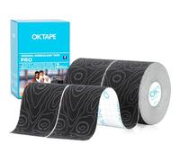 OK TAPE Pro Cinta de kinesiología, 5cm x 5m de corte libre, cinta atlética elástica terapéutica sin látex,(2 Rollos,Negro)
