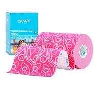 OK TAPE Pro Cinta de kinesiología, 5cm x 5m de corte libre, cinta atlética elástica terapéutica sin látex,(2 Rollos,Rosa)