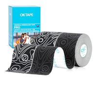 OK TAPE Pro Cinta de kinesiología, 5cm x 5m de corte libre, cinta atlética elástica terapéutica sin látex,(2 Rollos,Negro+Negro Blanco)