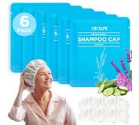 OK TAPE Tapas de champú sin enjuague con agua (6 paquetes), tapas de lavado para el cabello seco sin enjuague para microondas, perfectas para ancianos, postrados en cama, pacientes discapacitados, 3 fragancias (pepino, lavanda, verbena)