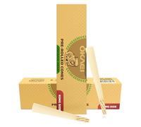 OKAEI Conos King Size de Cáñamo Orgánico 100 uds - Papel sin Blanquear, Vegano, Pre-Enrollados, Quema Lenta, Con Filtro