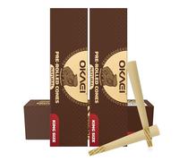 OKAEI Conos Naturales King Size 200 uds - Papel sin Blanquear, Pre-Enrollados, Vegano, Quema Lenta, Formato Granel