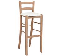 okAffareFatto di Zimbardi Costanza Taburete alto madera nogal claro con respaldo h 80 cm asiento cuero crema