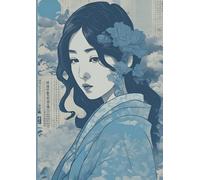 OKAMI STUDIO: aesthetic journal a4 - blue vintage notebook: lined // sketchbook // book // softcover // diary // logbook // planner // notepad // ... // study // aesthetic // school// Collage