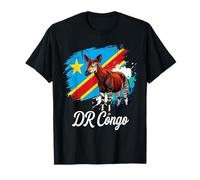 Okapi DR Congo Bandera Congoleña Animal Orgullo Arte Camiseta