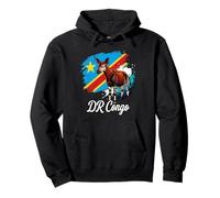 Okapi DR Congo Bandera Congoleña Animal Orgullo Arte Sudadera con Capucha
