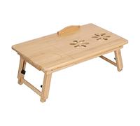 OKAT Escritorio de Bandeja de Cama del Ordenador portátil, Escritorio del Ordenador portátil de bambú del cajón pequeño con el Deflector Antideslizante para Familia para el hogar(Grande, Azul)