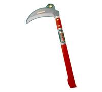 Okatsune 405 hoz de césped: hoja curva de 150 mm en acero japonés, ideal para cortar hierba, flores y malezas. Ultraligera, mango de madera de 335 mm y hoja de 2,0 mm de grosor. Muy resistente y útil.