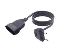 Okaywork 0.3m 90 Degree Right Angle Euro Extension Cable 2 núcleos, 24 Hilos 2.5A/250V, 0.75mm² Type C Male to Type C Euro Female Plug Extension Power Cord Connector Type C Euro for Computer Monitor