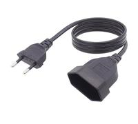 Okaywork 0.3m Euro Extension Cable 2 núcleos, 24 Hilos 2.5A/250V, 0.75mm² Type C Male to Type C Euro Female Plug Extension Power Cord Connector Type C Euro for Computer Monitor (Cabeza Plana)