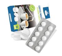 Okaywork 10 pcs pastillas limpiadoras descalcificador cafetera para cafeteras automáticas y cafeteras. Pastillas limpiadoras aptas para todas las marcas y electrodomésticos pastillas descalcificadoras
