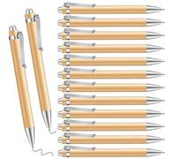 Okaywork 12 Pcs bolígrafos inspiradores de bambú Bolígrafo Retráctil de Bambú, Tinta Negra, Punta Media, Bolígrafos personalizados de Regalo para Escribir, Diario, Escuela, Suministros de Oficina