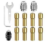 Okaywork 13 Piezas Portabrocas Compatible para Dremel, Accesorios para Herramienta Rotativa, 4486 Portabrocas y 4485 Pinzas para Dremel (0,8 a 3,2 mm), Portabrocas de Latón y Tuercas de Metal