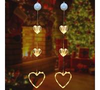 Okaywork 2 Piezas Cadena Luces con Forma de Corazón con Corazones LED, Cadena de Luces con Batería, luces de hadas de interior.