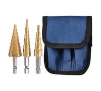 Okaywork 3PCS Broca Escalonada para metal,3-12/4-12/4-20mm Broca conica acero de alta velocidad Titanio, Vástago Hexagonal, para Taladrar con Destornillador en Acero, Madera Latón, Aluminio, PVC