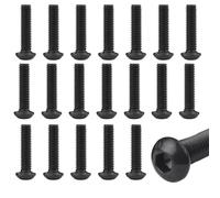 Okaywork M6x20 Tornillo de Cabeza Alomada Hexágono Interior,Negro Tornillo a Máquina Acero Inoxidable Tornillo Roscados Totalmente pour Les Connexions Mécaniques,No es fácil deslizar los dientes 20pcs