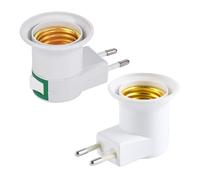 Okaywork Portalámparas E27 con Interruptor sin Cable, casquillos para bombillas, Base de Bombilla LED, CA 230V, Casquillo E27 Adaptador Pequeña, para Lámpara de Cama, pack de 2.(sin bombilla)