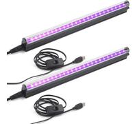 Okaywork Tira de LED - 2 PCS lámparas de luz negra, tubo de luz ultravioleta ajustable con interruptor, tira de LED ultravioleta para discoteca, iluminación de escenario.
