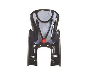 OKBABY Baby Shield - Asiento Trasero de Bicicleta para niños de hasta 22 kg - Fijación al portaequipajes - Negro y Plateado