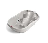 OKBABY Onda Evolution - Bañera Antideslizante para Bebé (3 en 1), Gris Claro