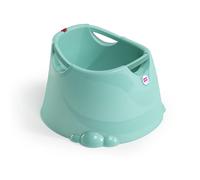 OKBABY Oplà - Bañera con asiento para niños - Compacta con soporte ergonómico, asas de agarre cómodas para llevar, higiénica y fácil de limpiar, para baños pequeños, interiores y exteriores - Azul claro