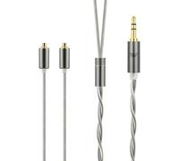 okcsc MMCX - Cable estéreo de 3,5 mm para XBA-Z5/SE535/HA-FD01/AK ZERO2/UE900S - OFC 4N chapado en plata, micrófono en línea y control de volumen, enchufe chapado en oro, cable de 2 hebras 39 x 0,05
