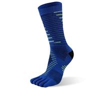 Okdance Calcetines de longitud media para correr, para hombre, material Coolmax, de secado rápido, separador de dedos para senderismo, correr, maratón, senderismo, azul, M